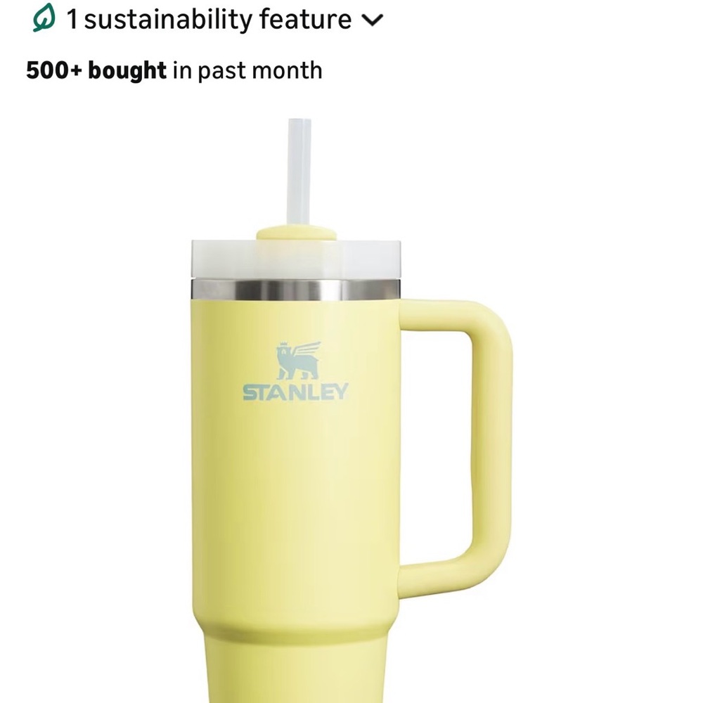 NWT Stanley Lemon Yellow 30 oz Tumbler with Handle